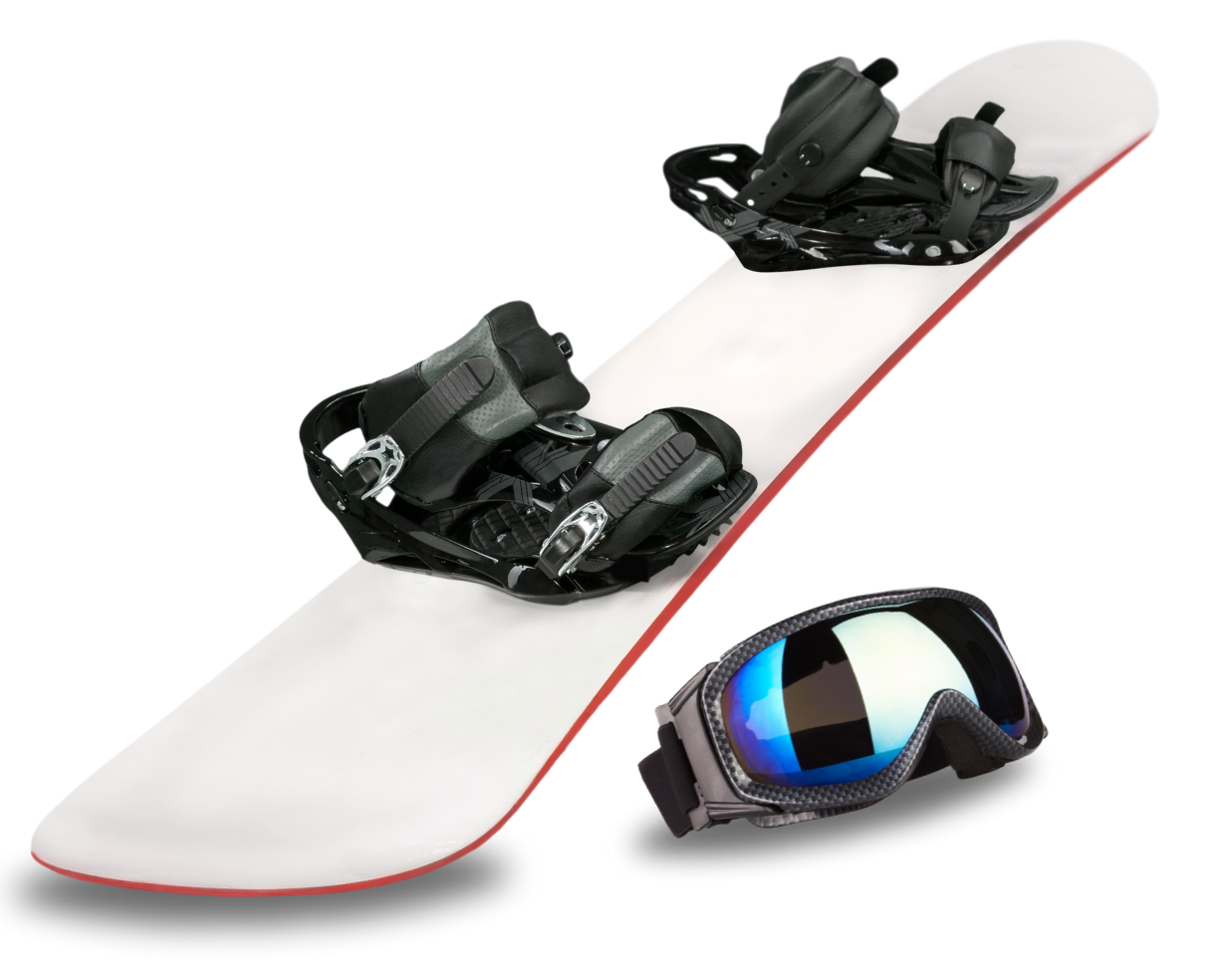 snow board and ski goggles