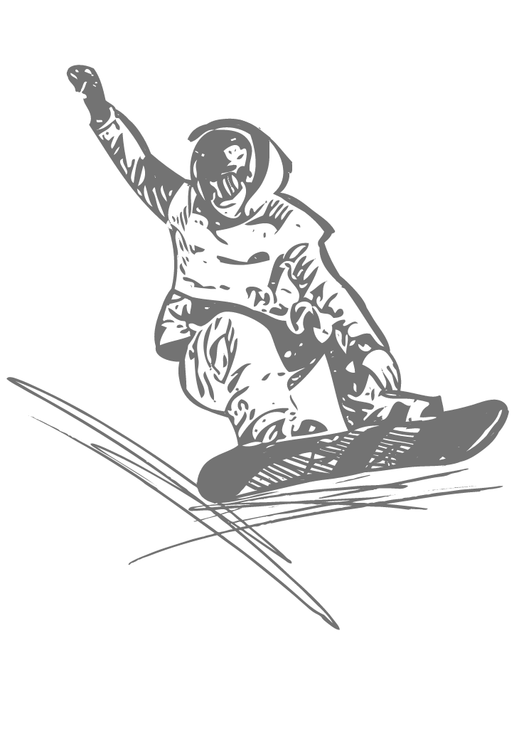 sketch of a snowboarder