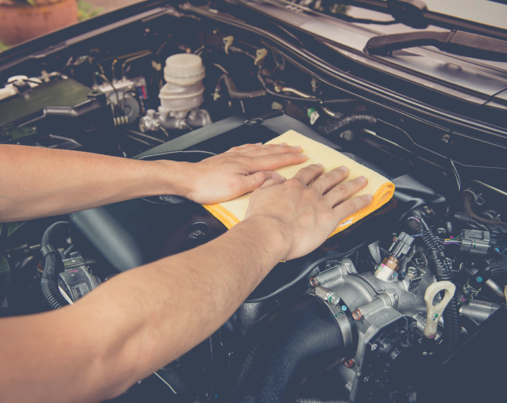 Cleaning an engine bay
