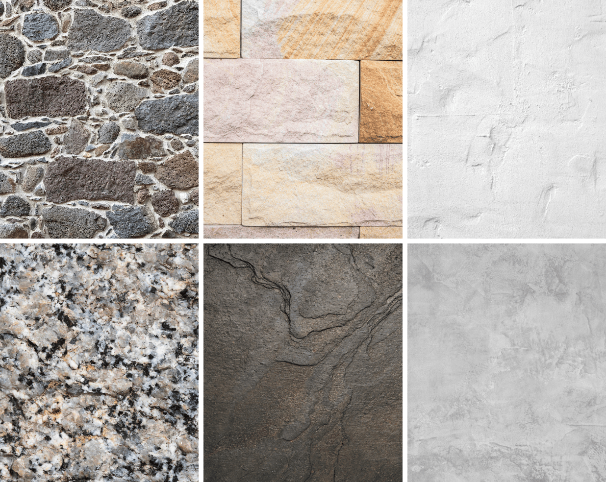 a selection of natural stone